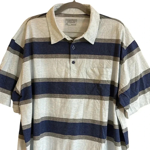 Patagonia Striped Short Sleeve Polo Size XXL - Picture 3 of 9